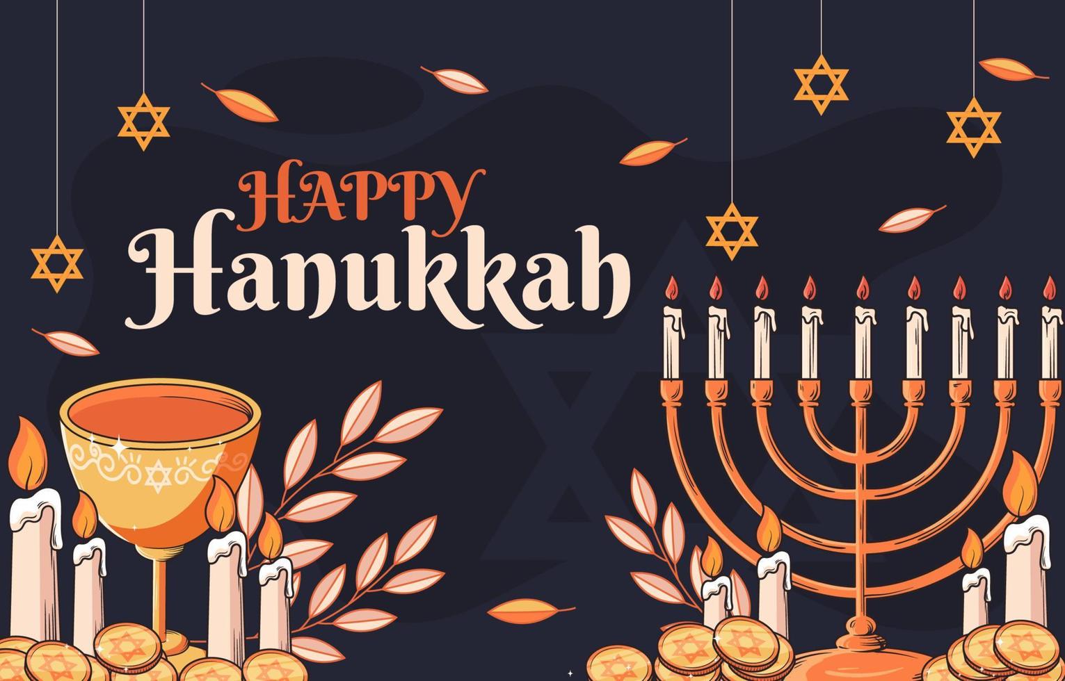 sfondo di saluti di hanukkah vettore