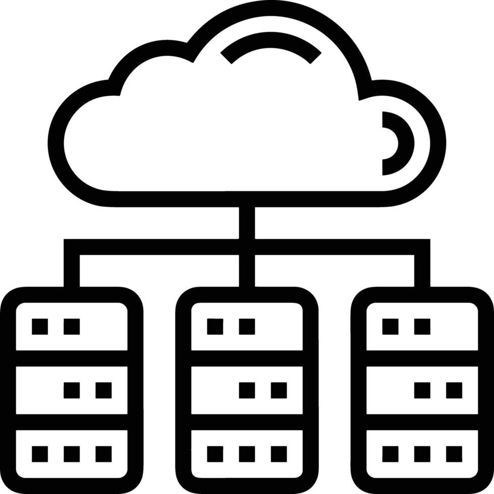 nube icona simbolo Immagine. illustrazione di il ospitando Conservazione design Immagine vettore