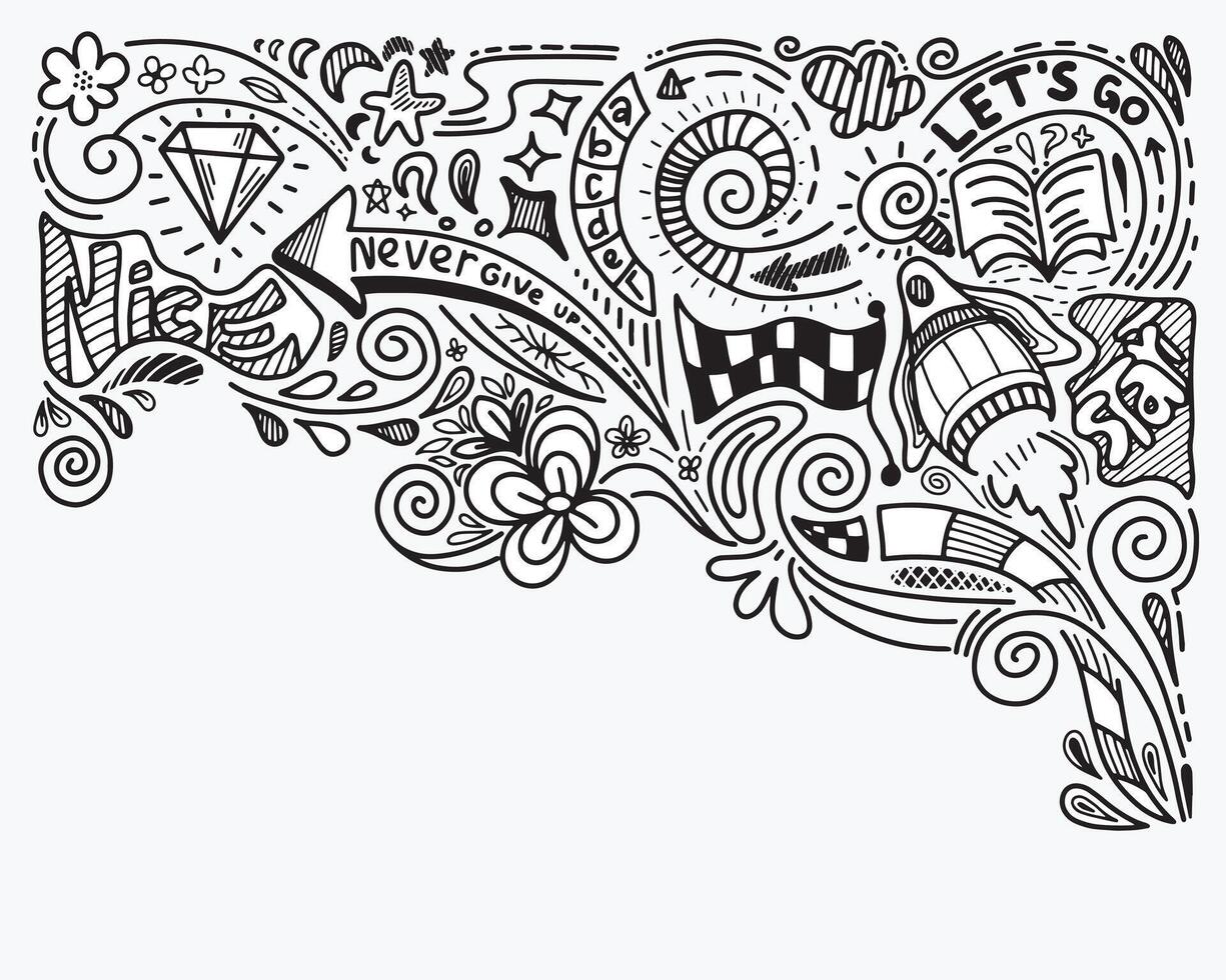 disegnato a mano arte creativa doodle design concept, illustrazione del concetto di business e può anche essere per l'arte dei graffiti a parete. vettore