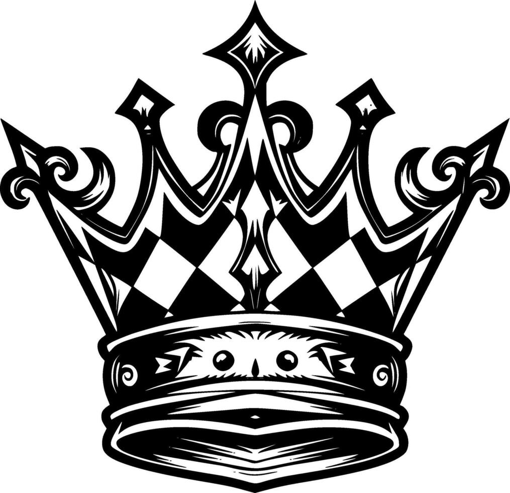 corona, nero e bianca illustrazione vettore