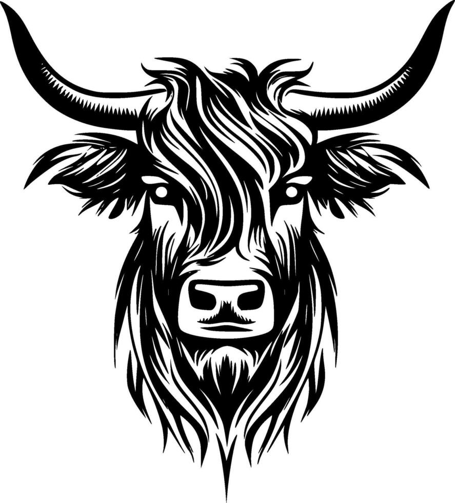 montanaro mucca, minimalista e semplice silhouette - illustrazione vettore
