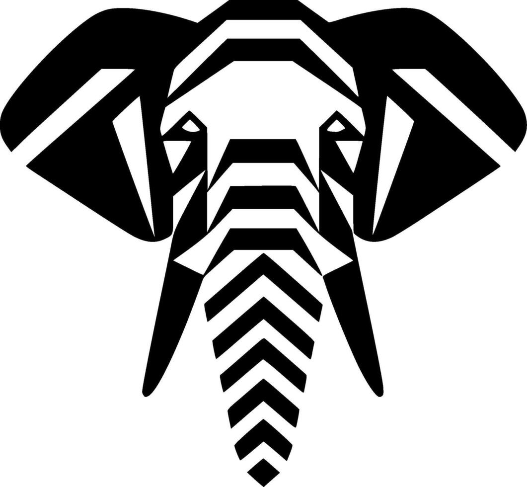 elefante, nero e bianca illustrazione vettore