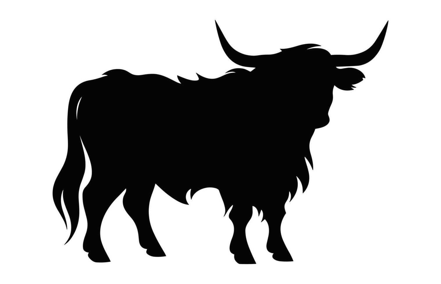 montanaro mucca silhouette isolato su un' bianca sfondo vettore