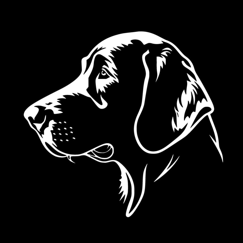 labrador cane da riporto - nero e bianca isolato icona - illustrazione vettore