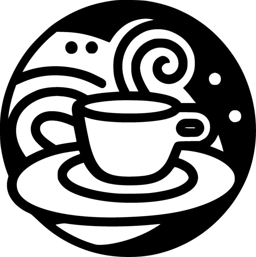 caffè, nero e bianca illustrazione vettore