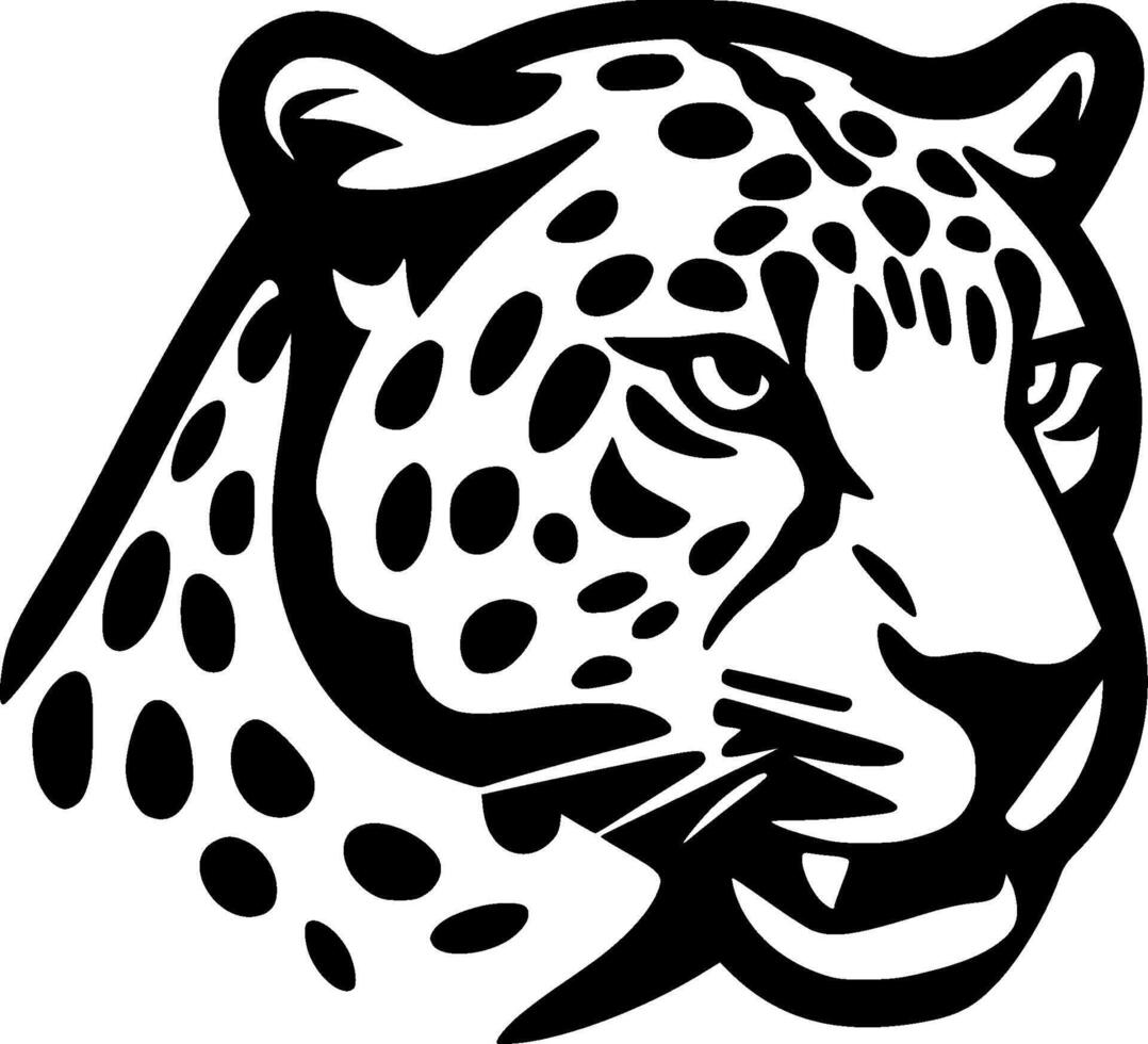 leopardo, nero e bianca illustrazione vettore