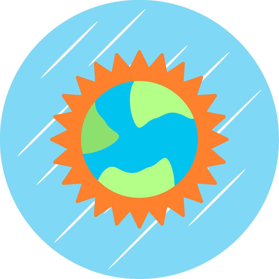 sole piatto blu cerchio icona vettore