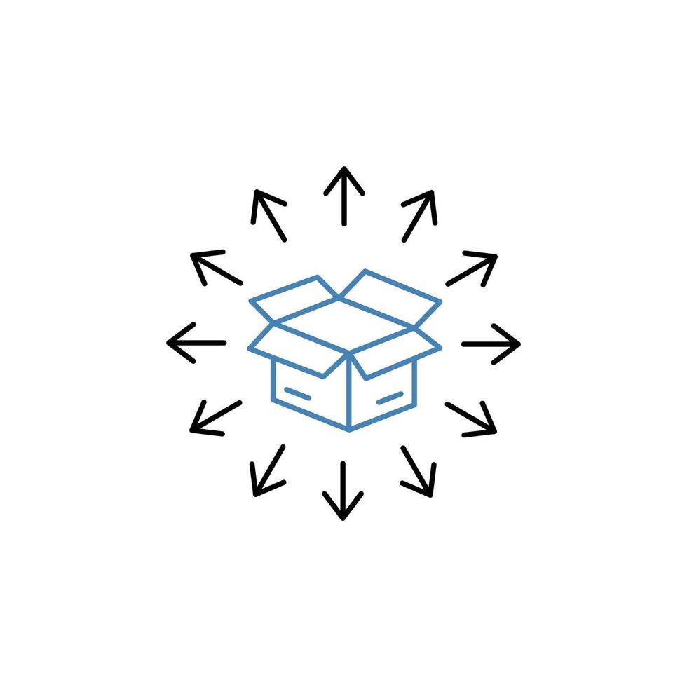 distribuzione concetto linea icona. semplice elemento illustrazione. distribuzione concetto schema simbolo design. vettore