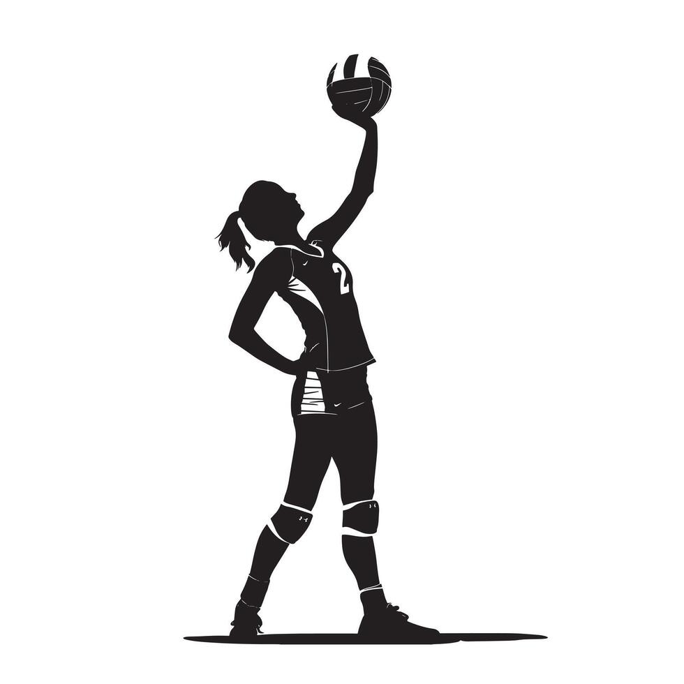 femmina giocatore silhouette illustrazione vettore