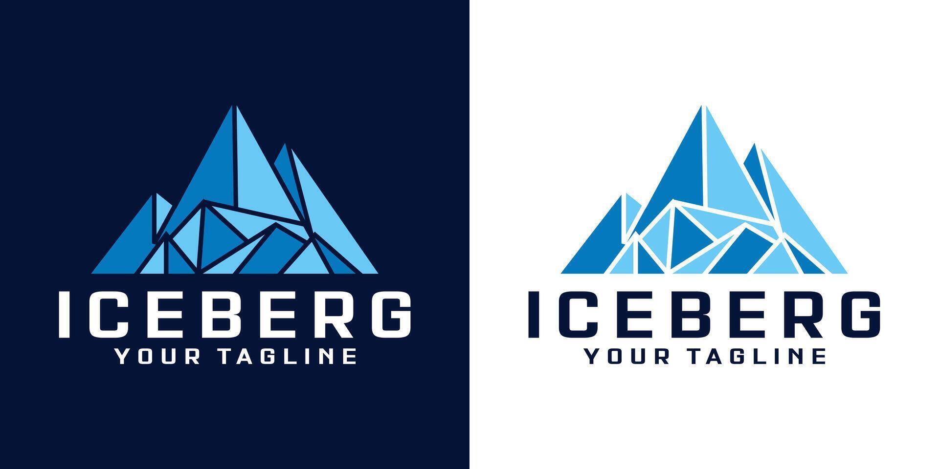 colorato geometrico montagna o iceberg picco logo design vettore