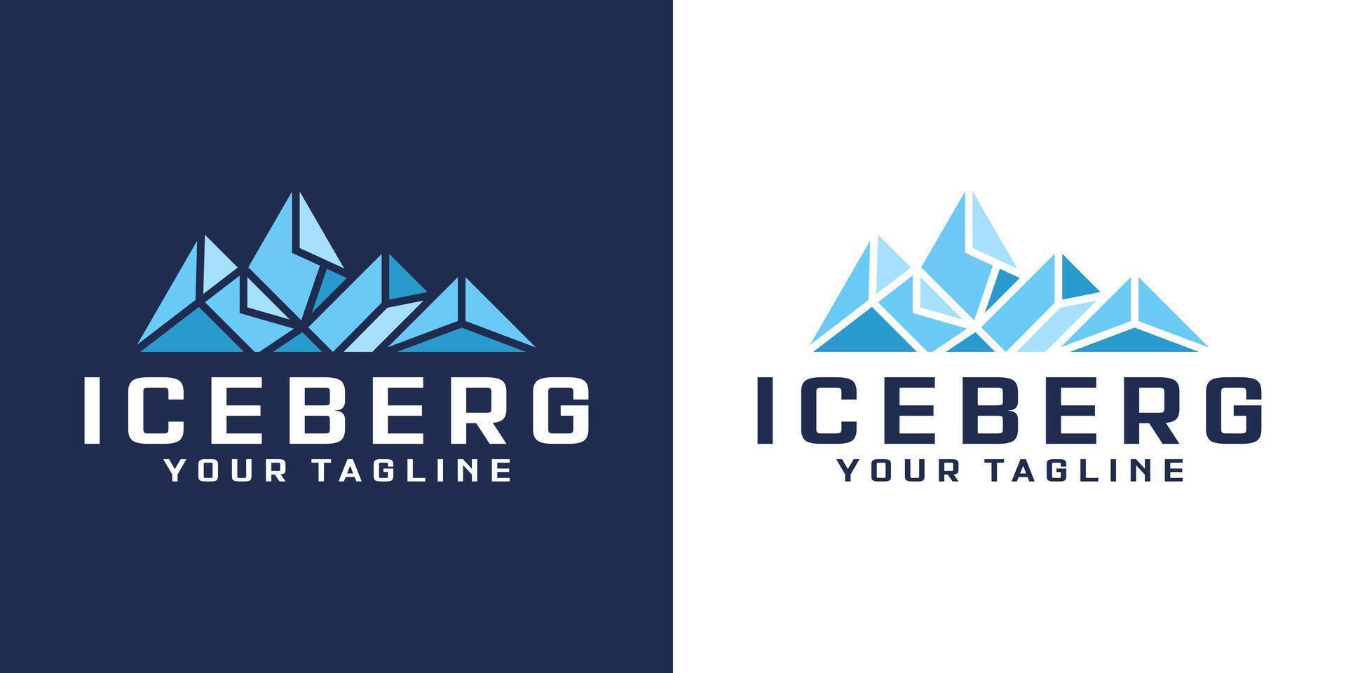 geometrico montagna o iceberg logo design vettore
