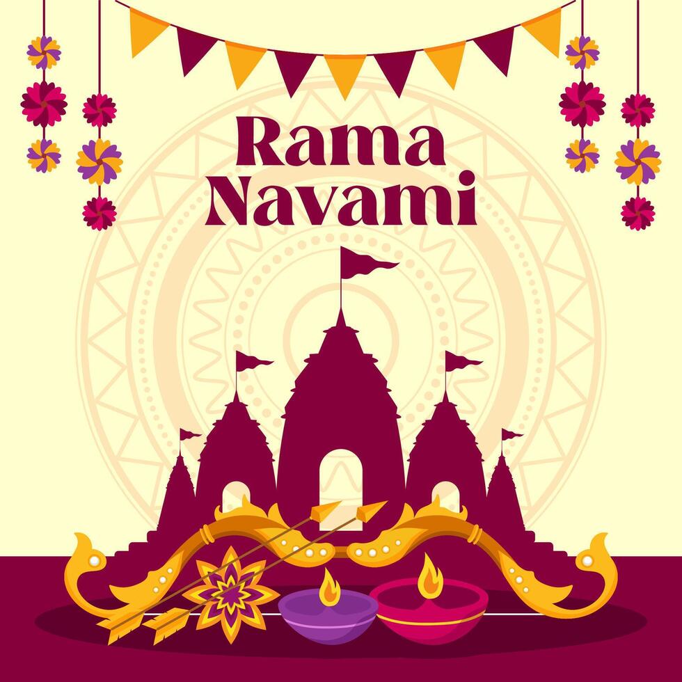 rama navami illustrazione sfondo. eps 10 vettore