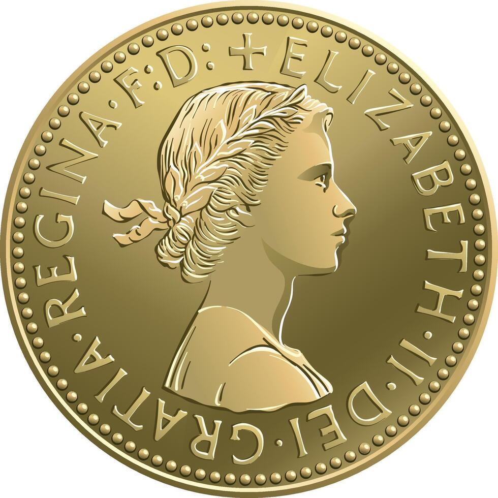 Britannico moneta uno vecchio mezzo penny vettore