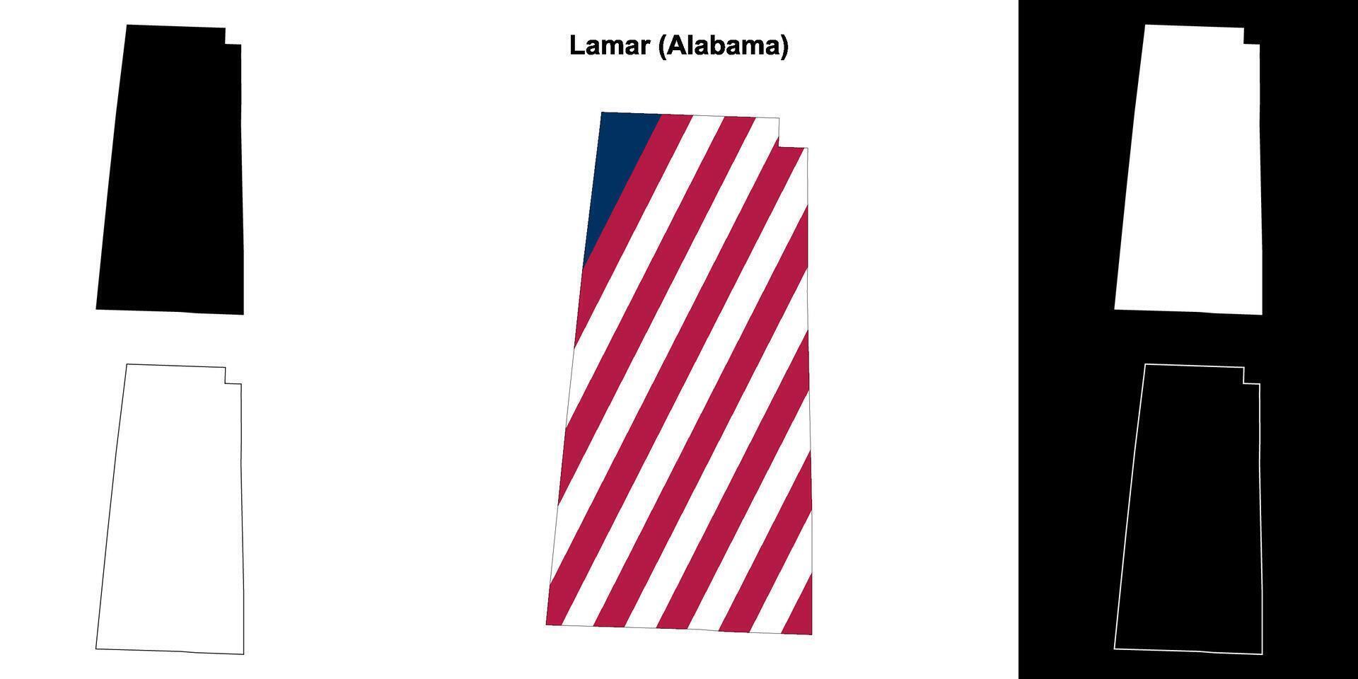 lamar contea, Alabama schema carta geografica impostato vettore