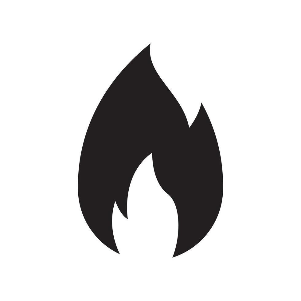 caldo fuoco icona simbolo piatto illustrazione vettore