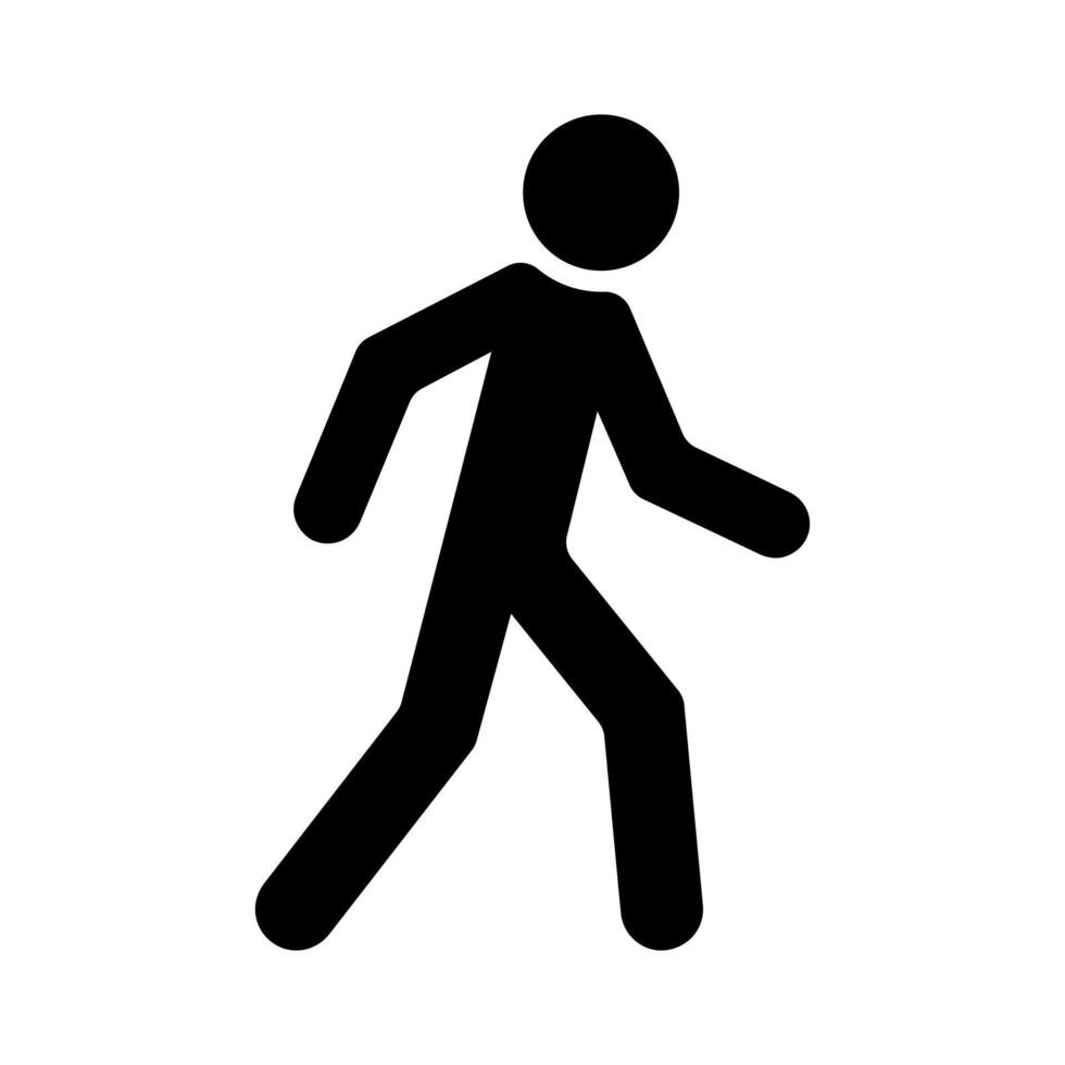 persone a piedi icona cartello simbolo piatto vettore