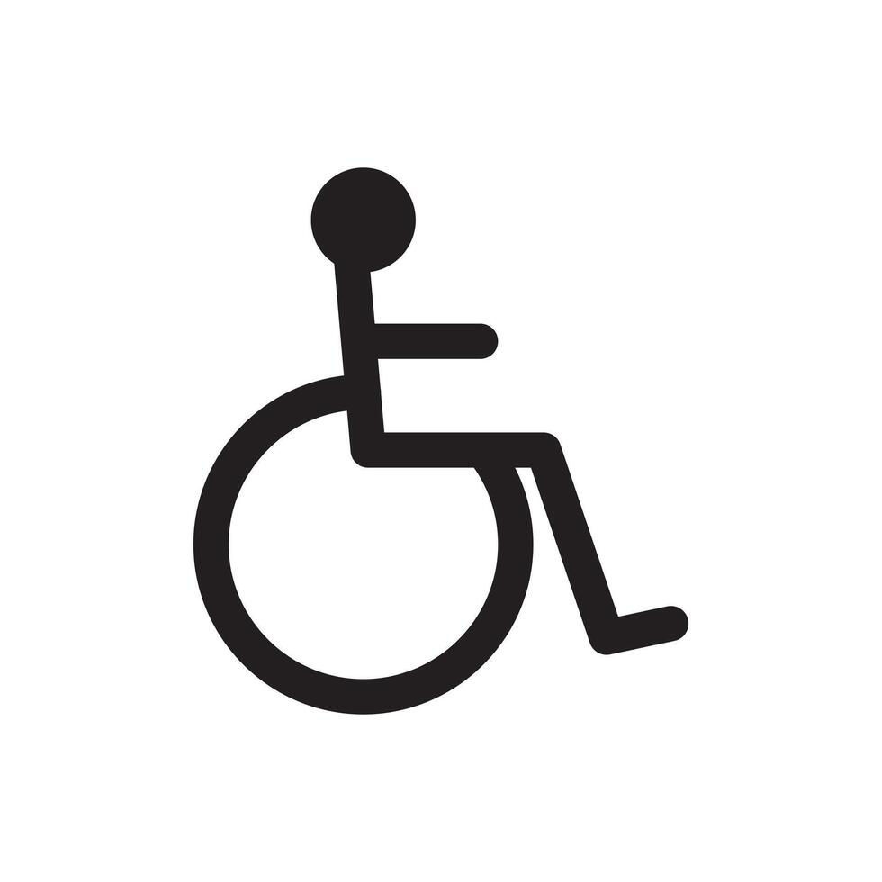 linea icona sedia a rotelle accesso piatto illustrazione vettore