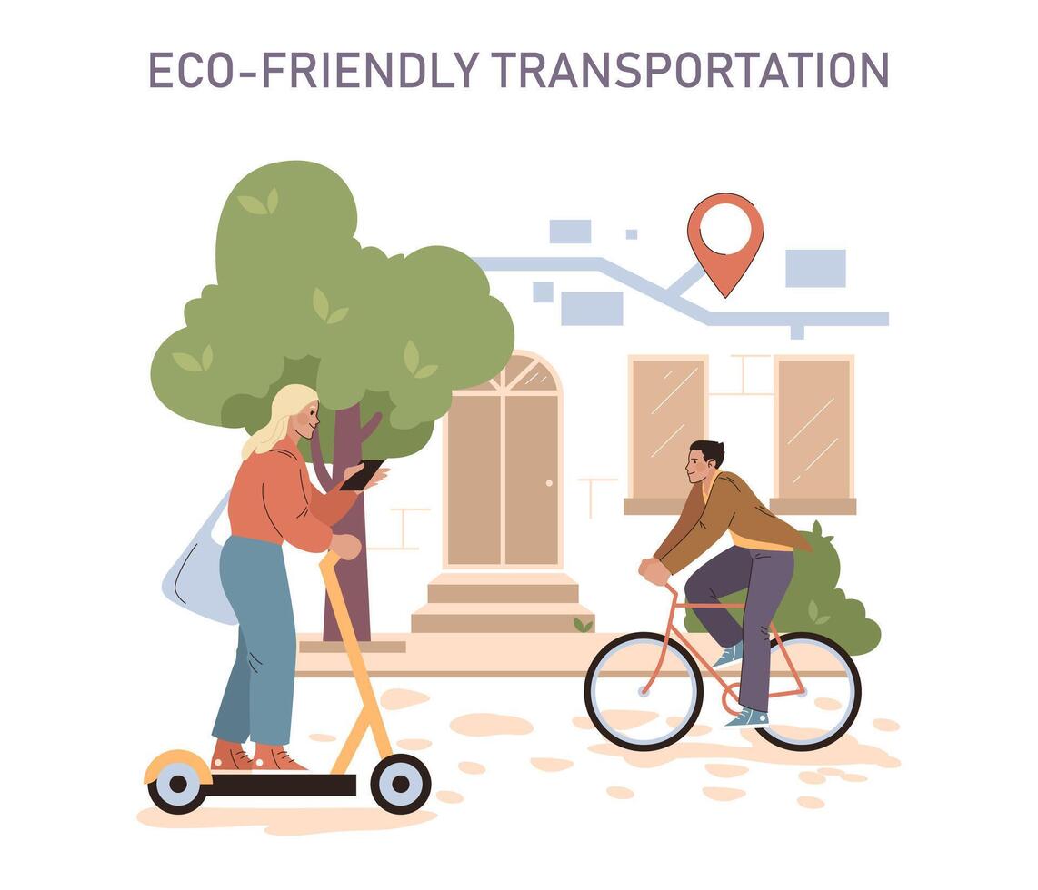 eco-friendly mezzi di trasporto impostare. vettore