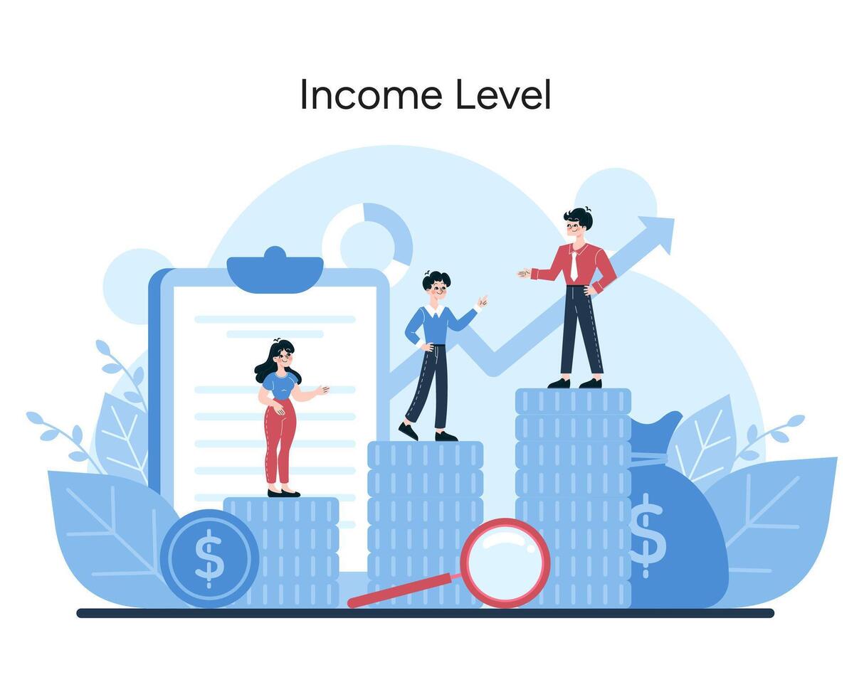 un' vivace scena illustrare finanziario stratificazione e analisi per mirati mercato strategie vettore