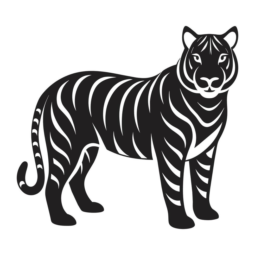 un' silhouette tigre vettore