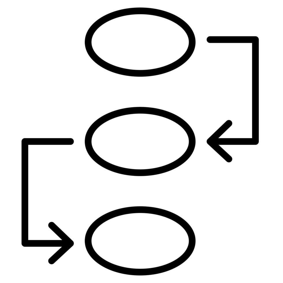 flusso di lavoro integrazione icona linea illustrazione vettore