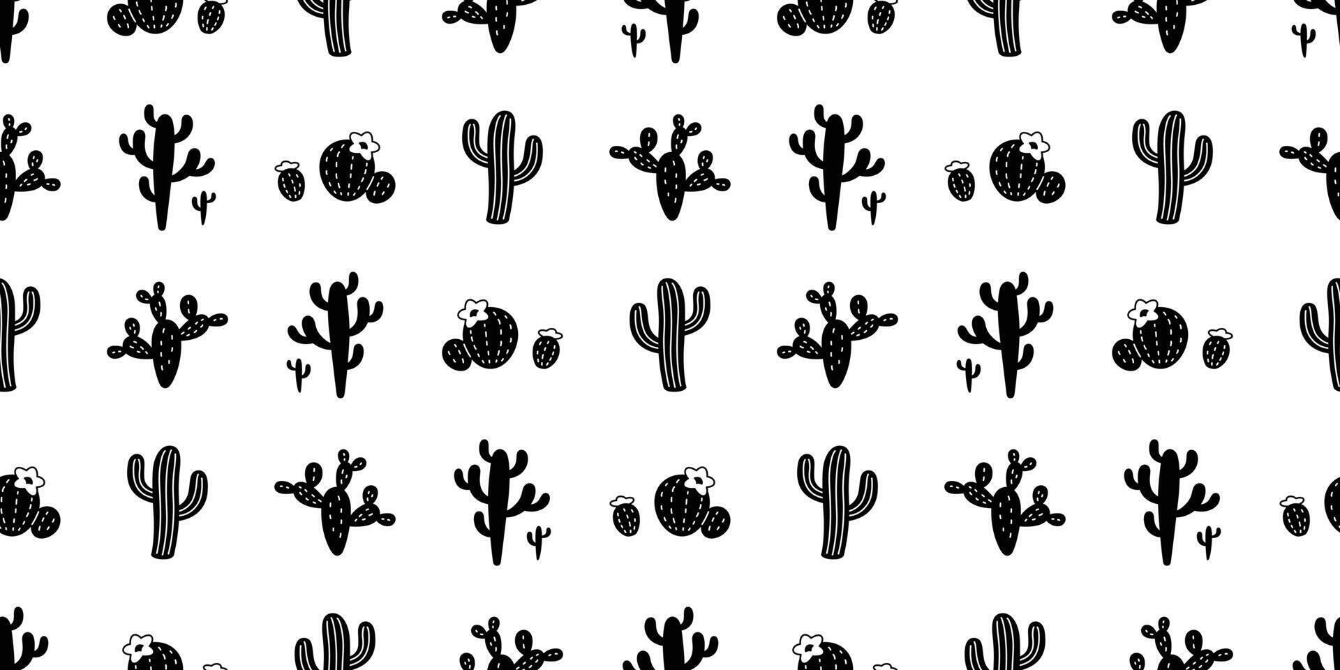 cactus senza soluzione di continuità modello deserto botanica fiore pianta giardino cartone animato piastrella sfondo scarabocchio ripetere sfondo sciarpa isolato illustrazione design vettore