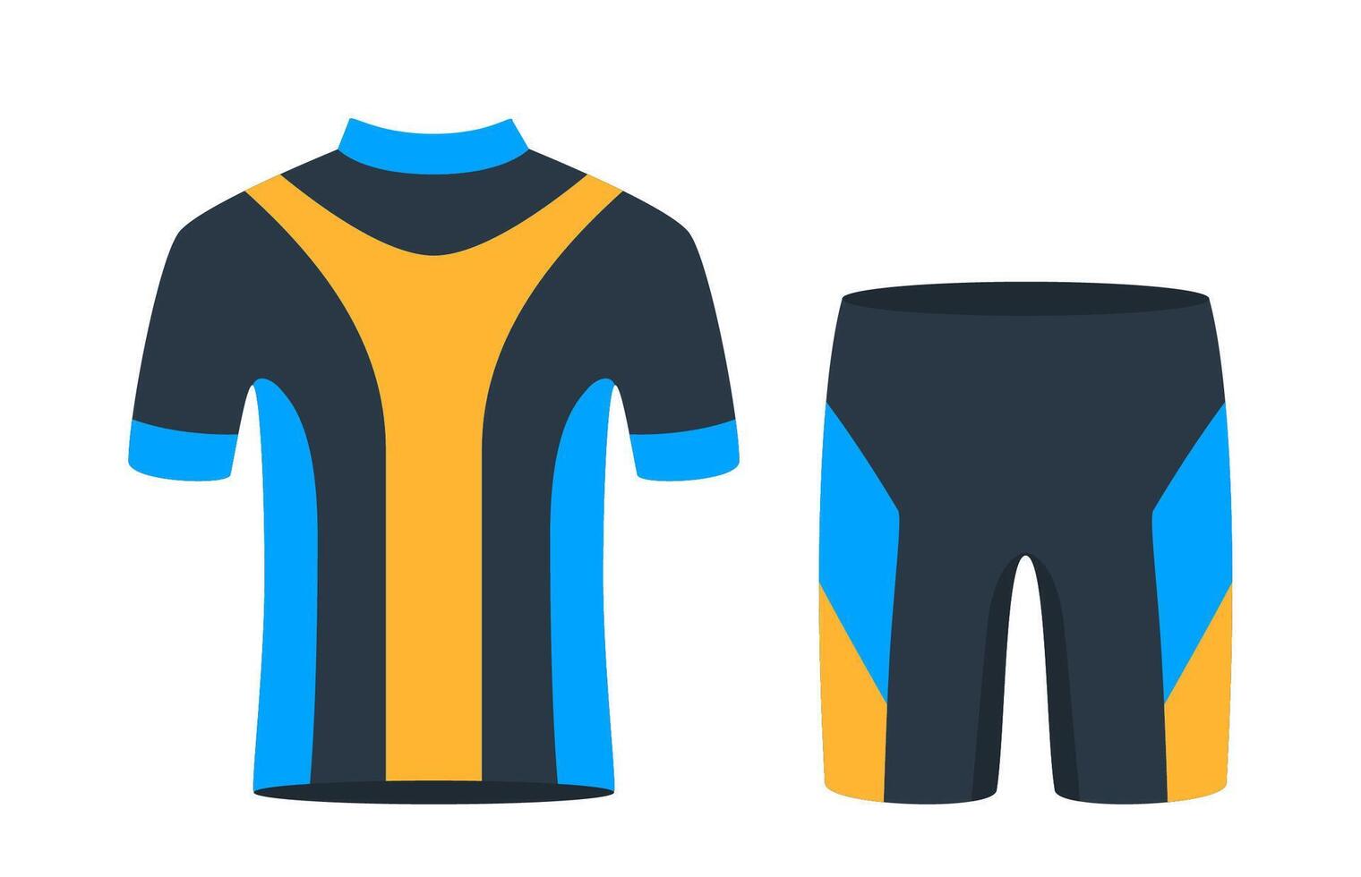 Ciclismo t camicia e corti. Ciclismo gli sport uniforme. illustrazione. vettore