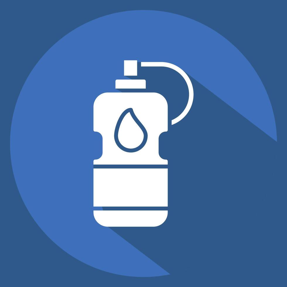 icona acqua bottiglia. relazionato per calcio simbolo. lungo ombra stile. semplice design illustrazione vettore