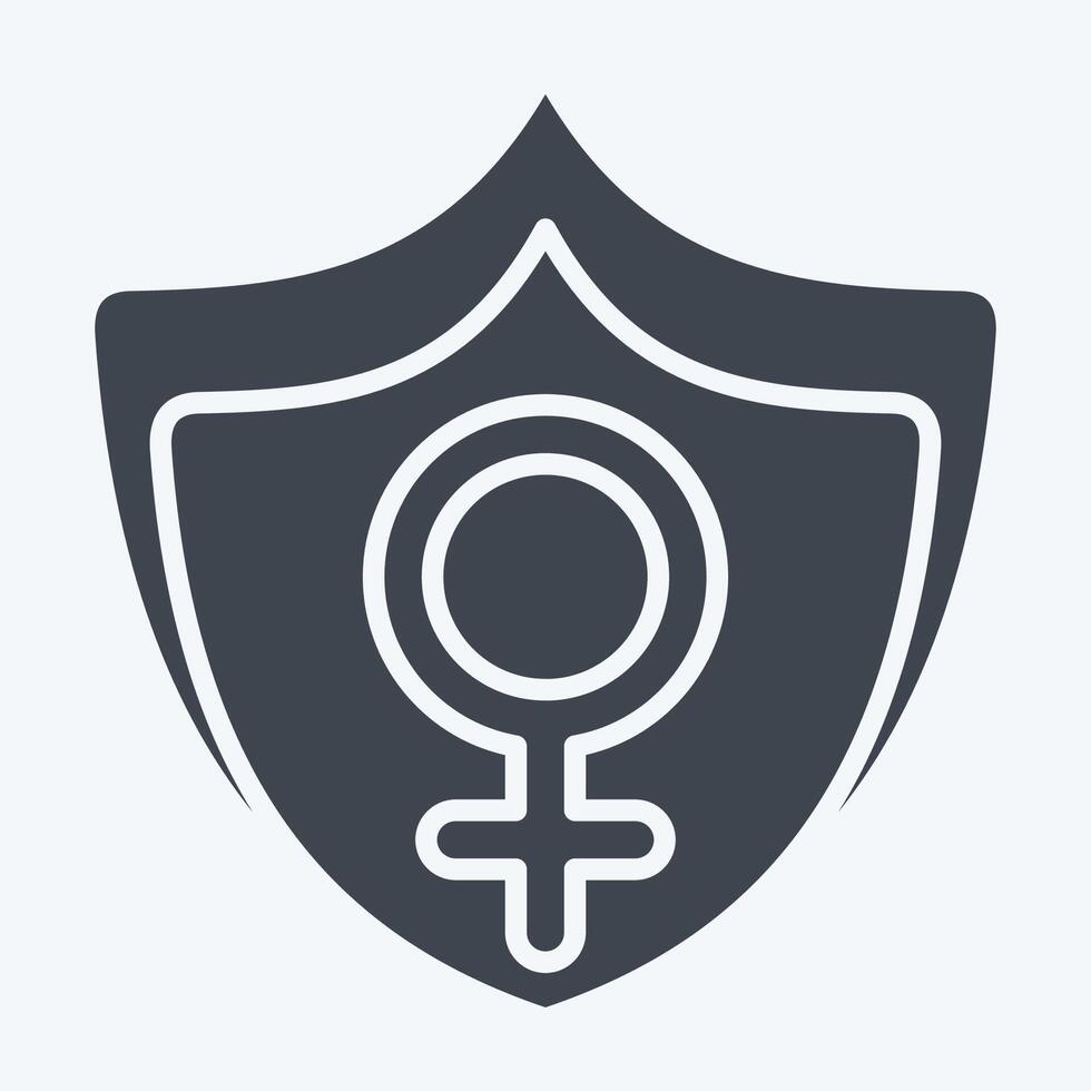 icona protezione. relazionato per donna giorno simbolo. glifo stile. semplice design illustrazione vettore