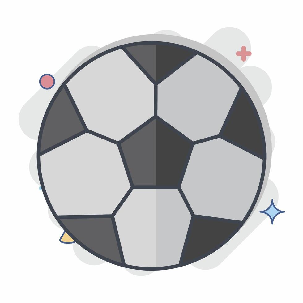 icona calcio. relazionato per calcio simbolo. comico stile. semplice design illustrazione vettore