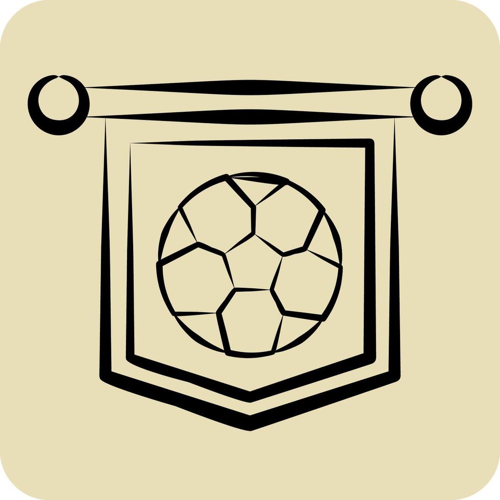 icona stendardo. relazionato per calcio simbolo. mano disegnato stile. semplice design illustrazione vettore