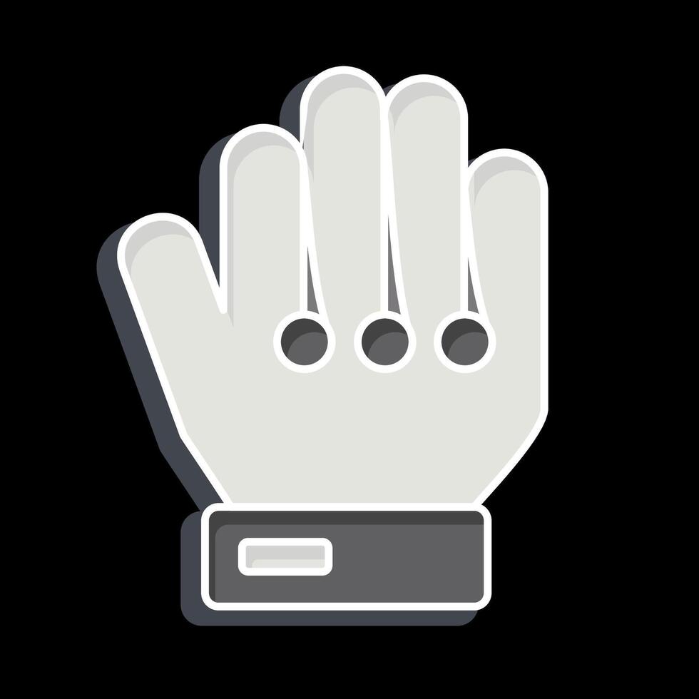 icona obbiettivo custode guanti. relazionato per calcio simbolo. lucido stile. semplice design illustrazione vettore