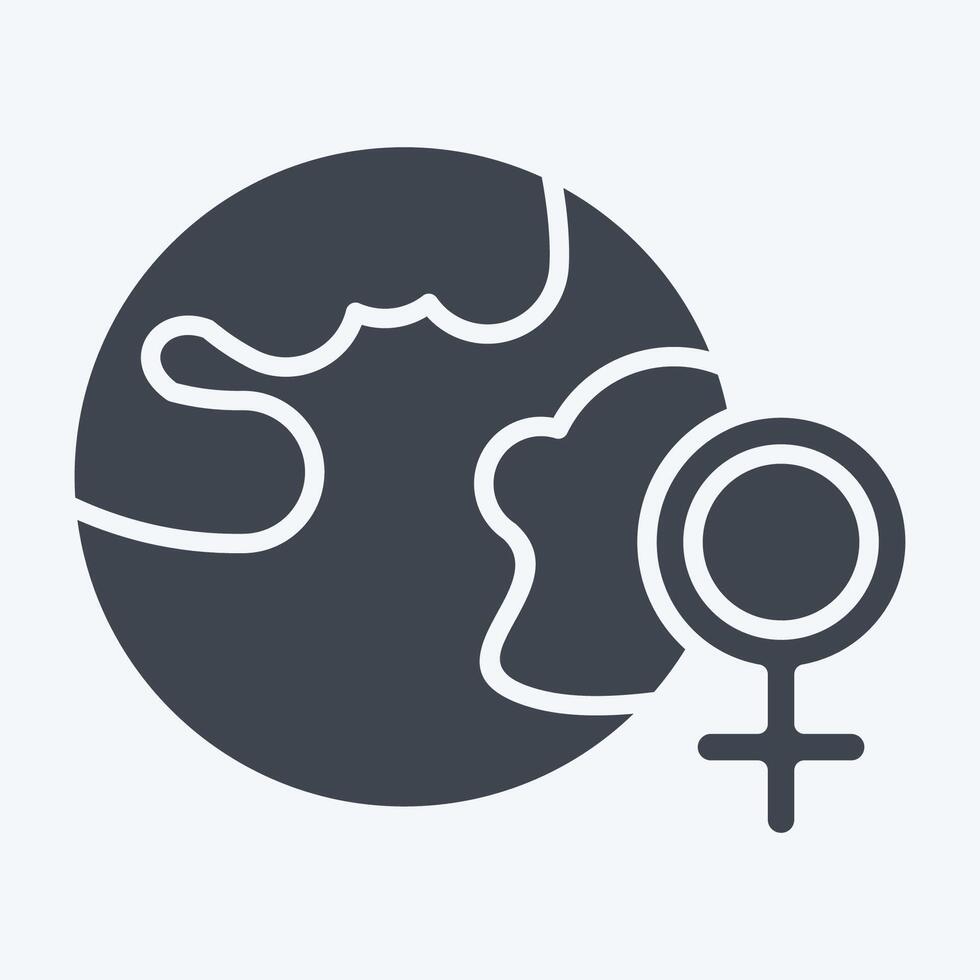 icona donne giorno. relazionato per donna giorno simbolo. glifo stile. semplice design illustrazione vettore
