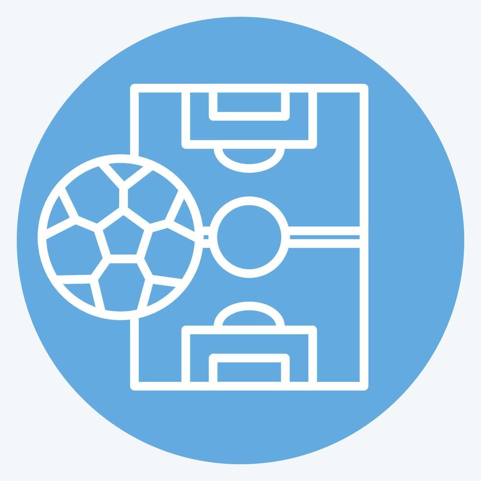 icona sport campo. relazionato per calcio simbolo. blu occhi stile. semplice design illustrazione vettore