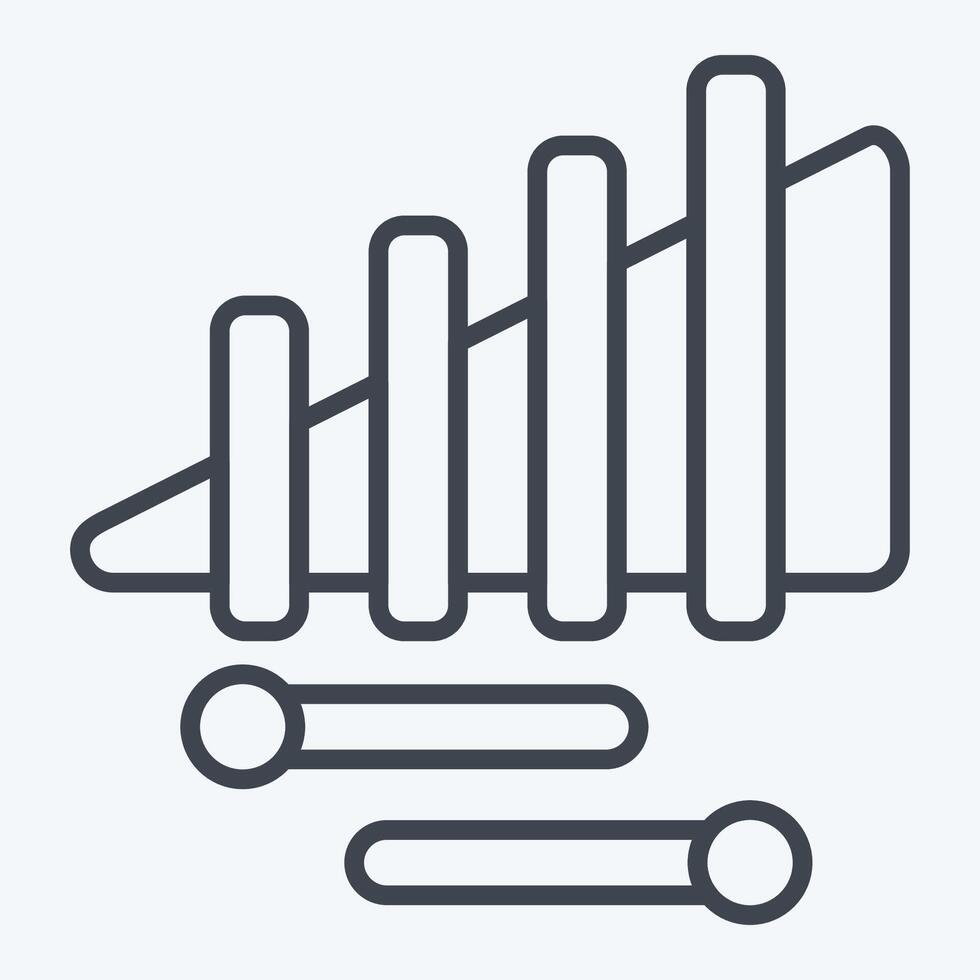 icona xilofono. relazionato per parata simbolo. linea stile. semplice design illustrazione vettore
