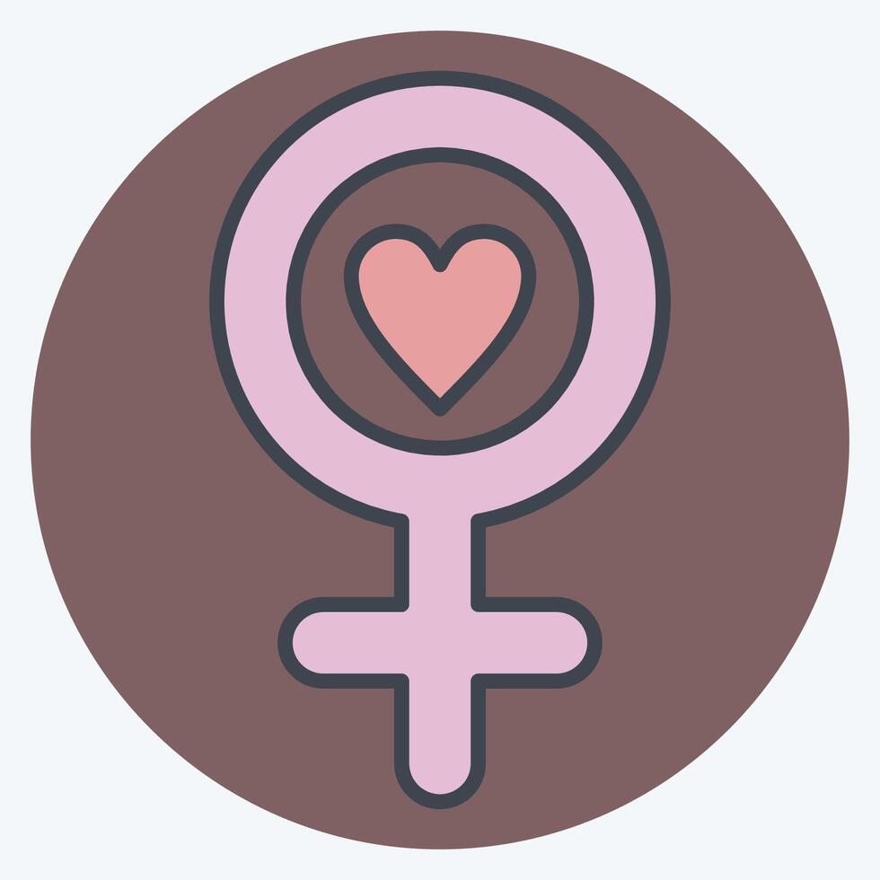 icona amore. relazionato per donna giorno simbolo. colore compagno stile. semplice design illustrazione vettore