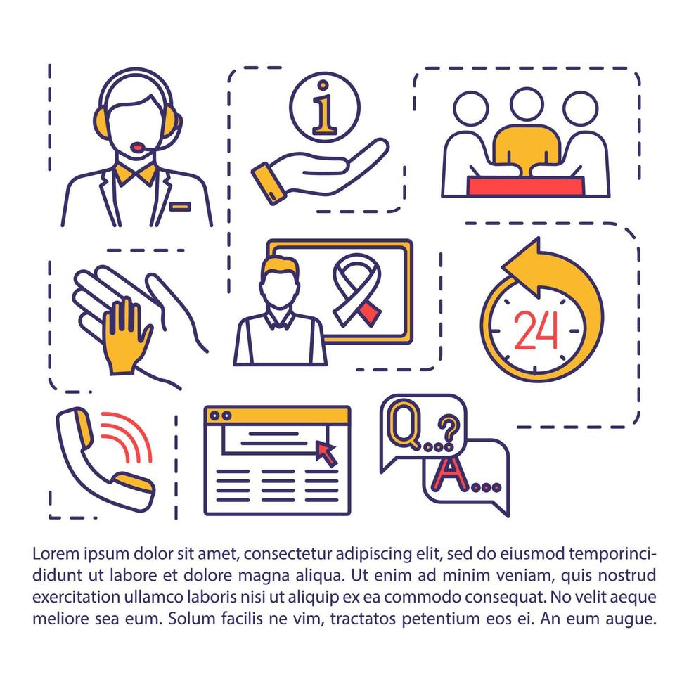 icona del concetto di assistenza telefonica per il supporto del cancro con il testo. call center. aiuto oncologico. linea diretta. consulenza sulla malattia. modello di vettore di pagina ppt. brochure, rivista, elemento di design per opuscoli con illustrazioni lineari