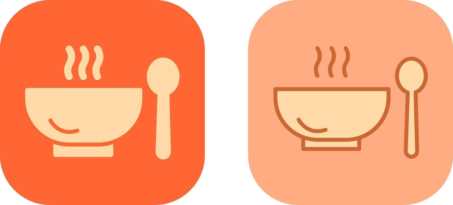 zuppa, cibo, ciotola, pasto, caldo, cucchiaio, icona design vettore