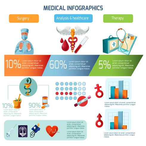 Set di infografica medica vettore