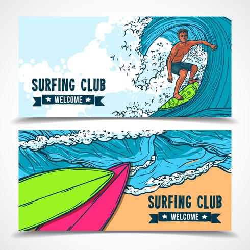 Set di banner da surf vettore