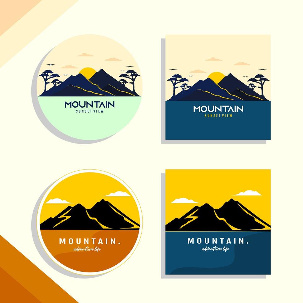 modello logo montagna vettore