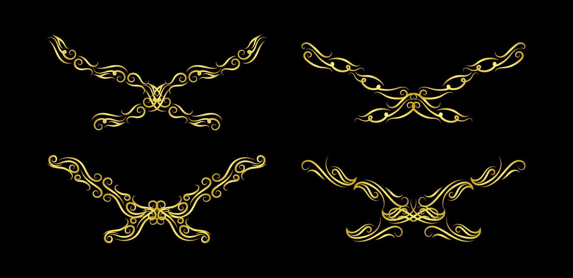 elementi ricciolo ornamento set vector