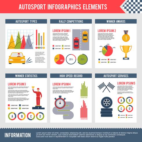 infographics di sport automobilistici vettore