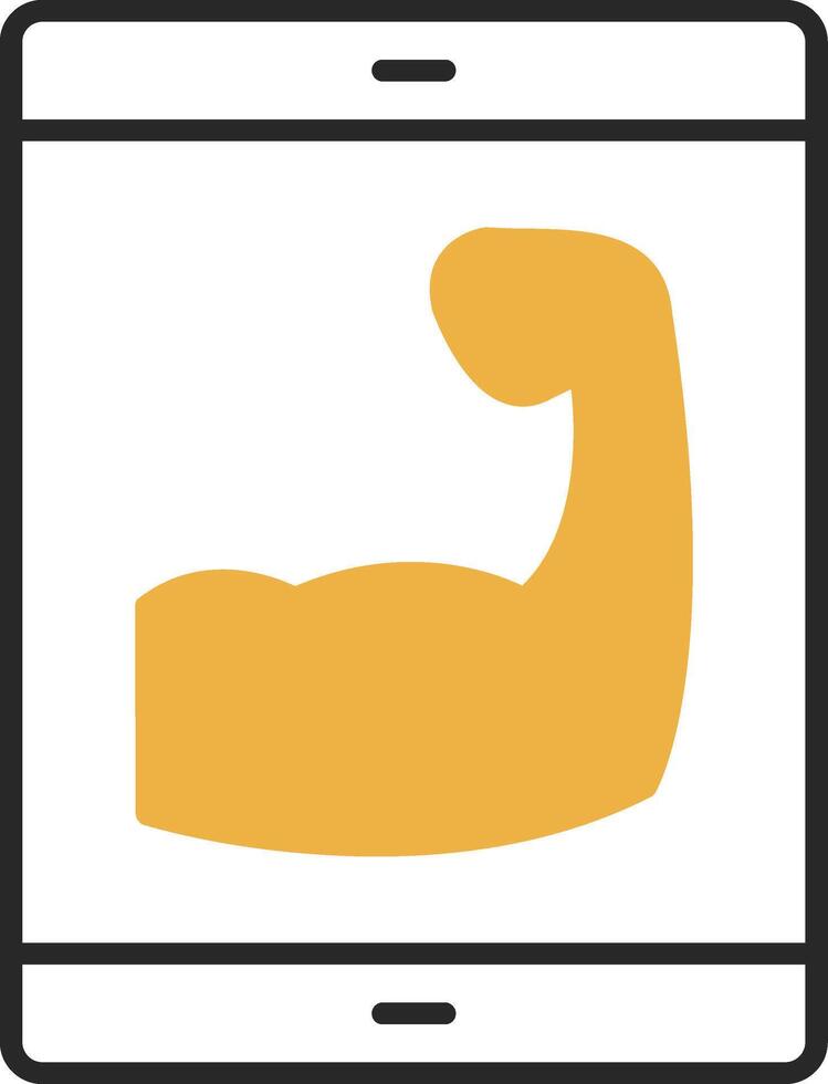 fitness App spellato pieno icona vettore