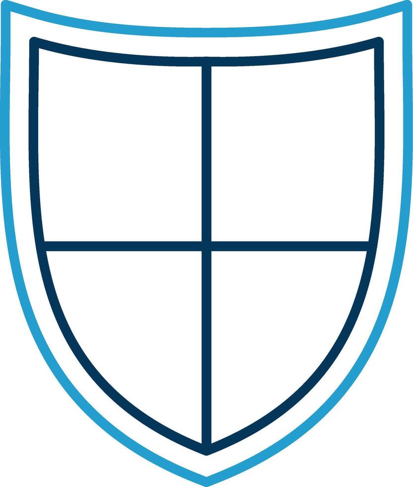 scudo linea blu Due colore icona vettore