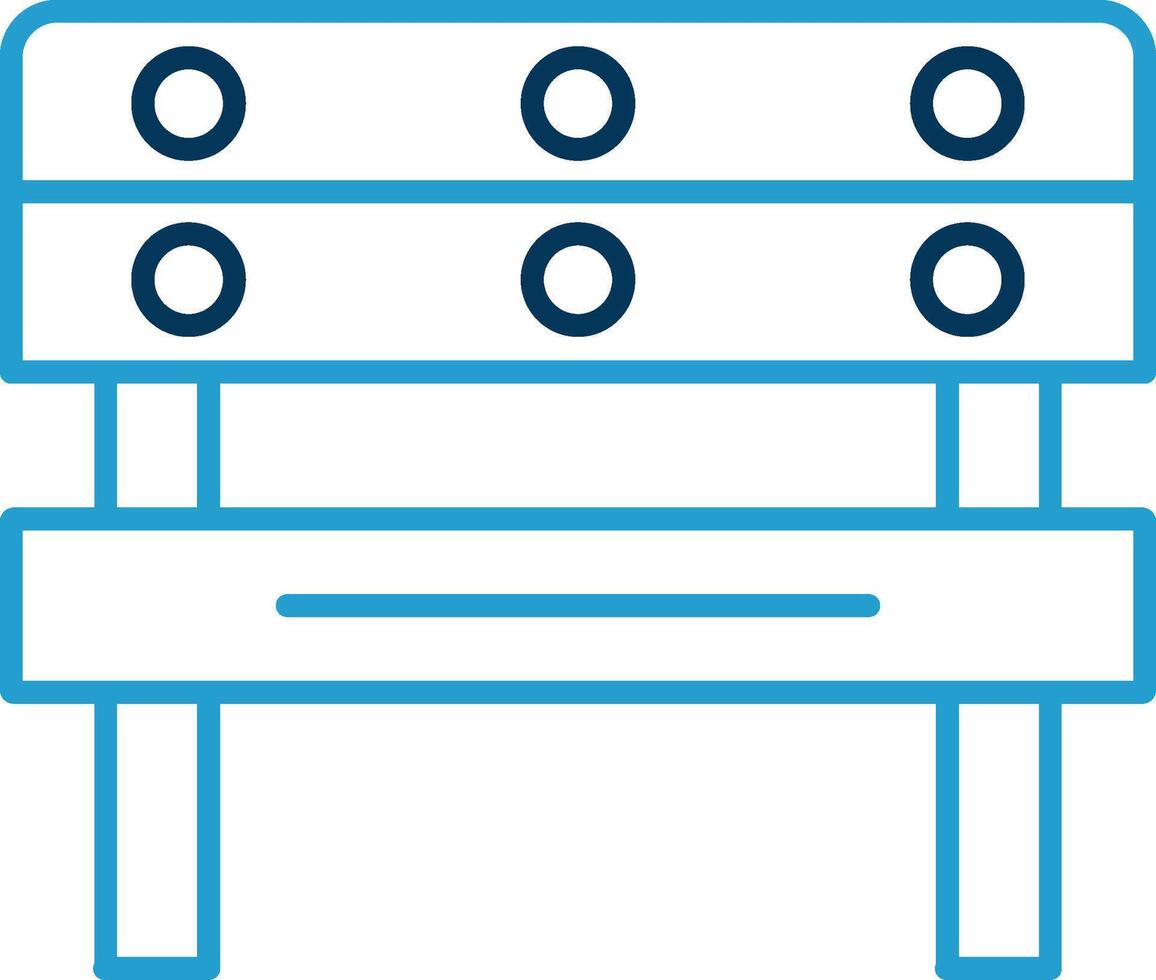panchina linea blu Due colore icona vettore