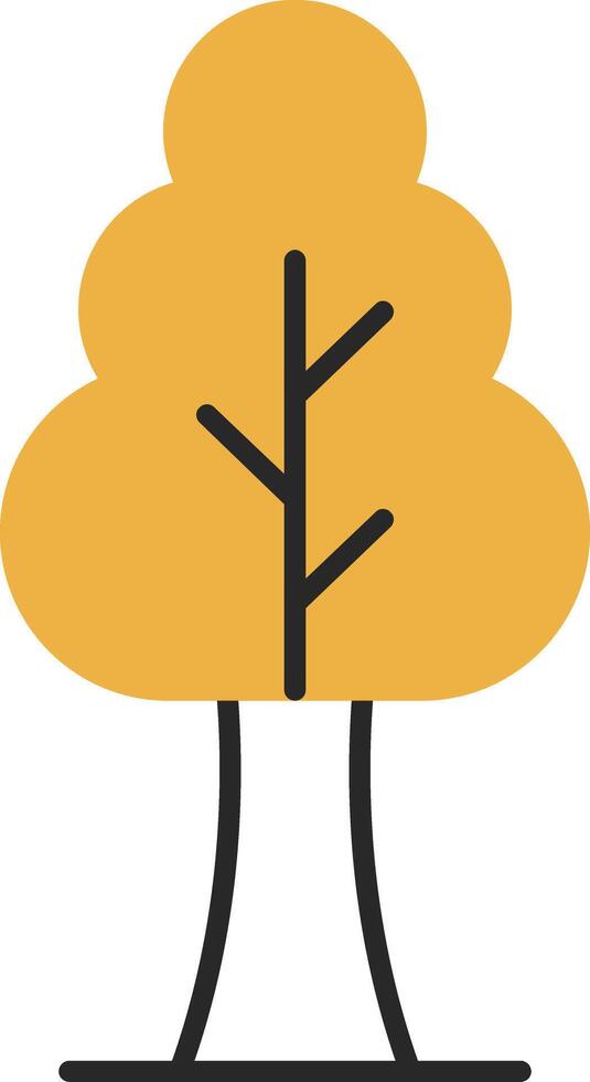 albero spellato pieno icona vettore