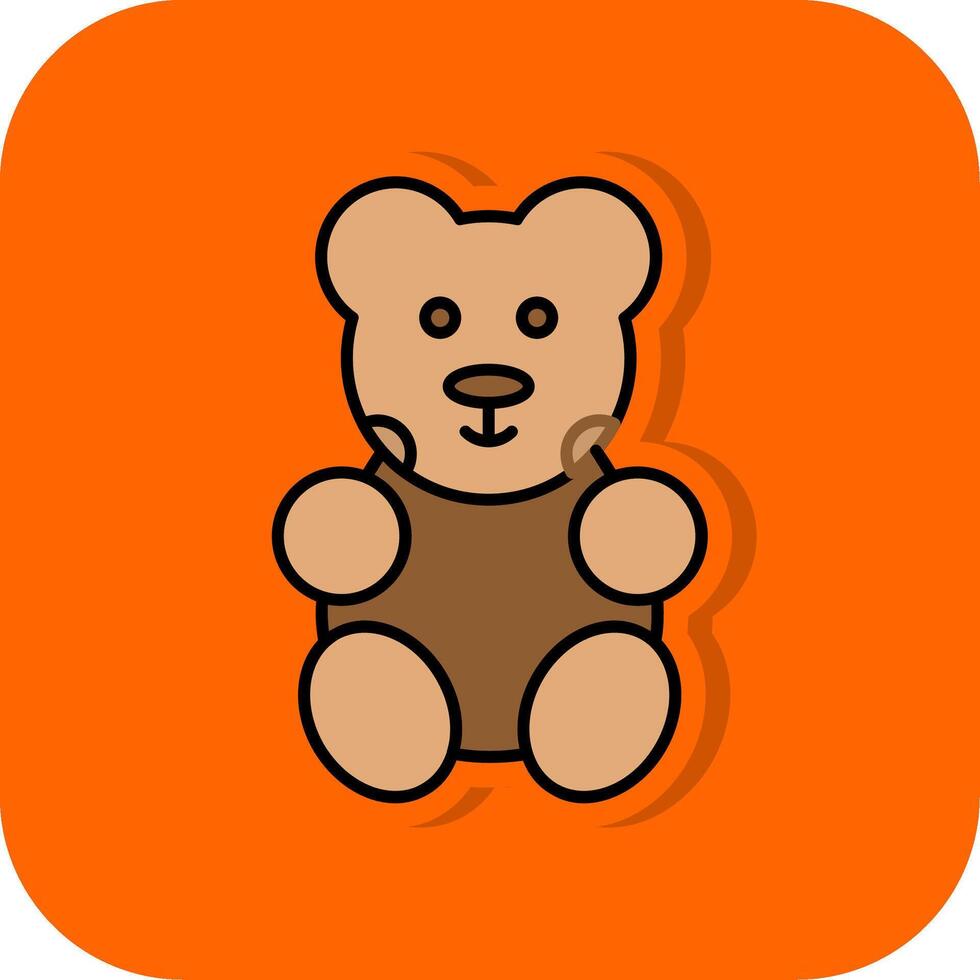 orso pieno arancia sfondo icona vettore