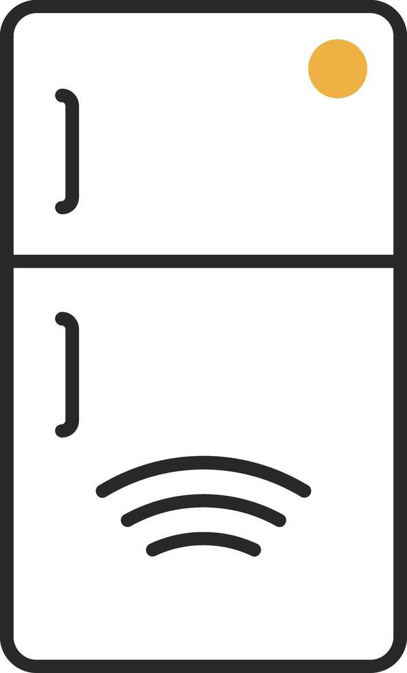 inteligente frigo spellato pieno icona vettore