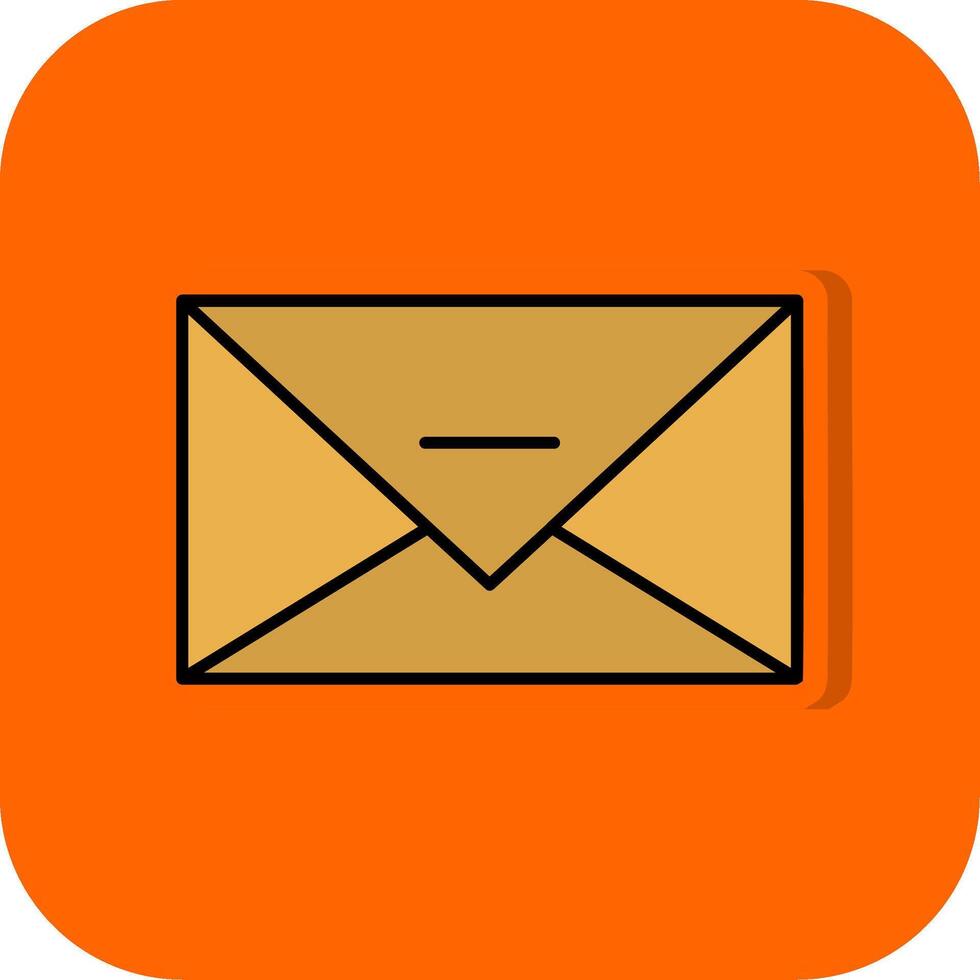 e-mail pieno arancia sfondo icona vettore